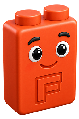 Friendly FettleBricks mascot